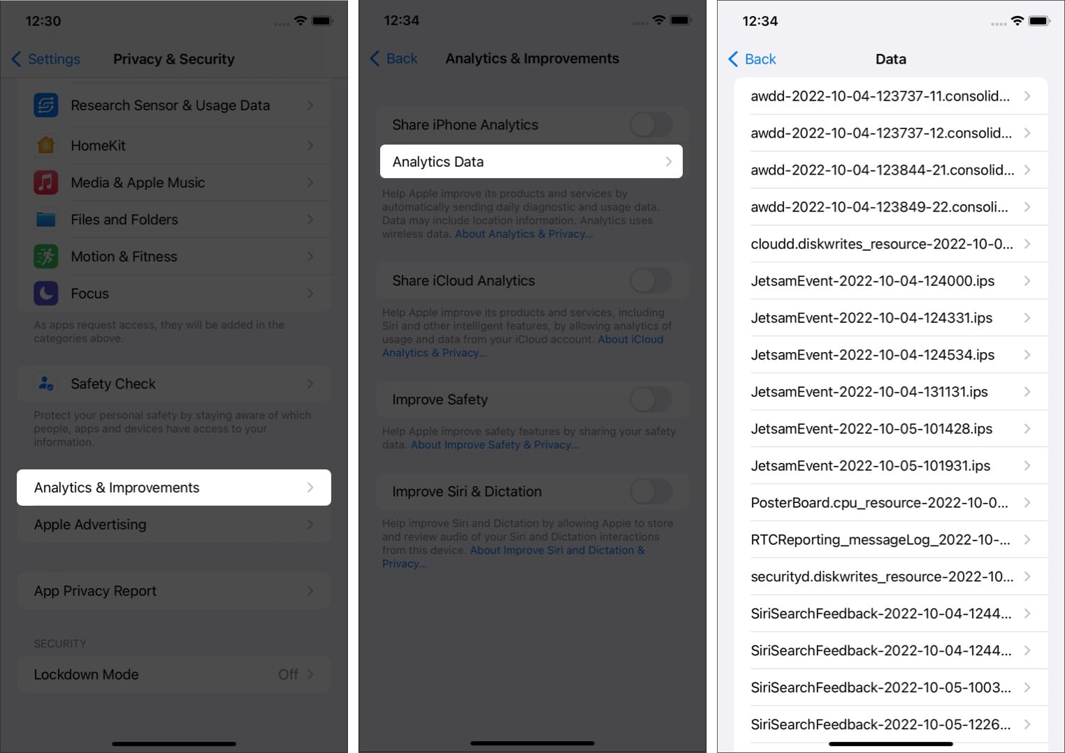 Étapes pour vérifier les journaux d'erreurs sur un iPhone