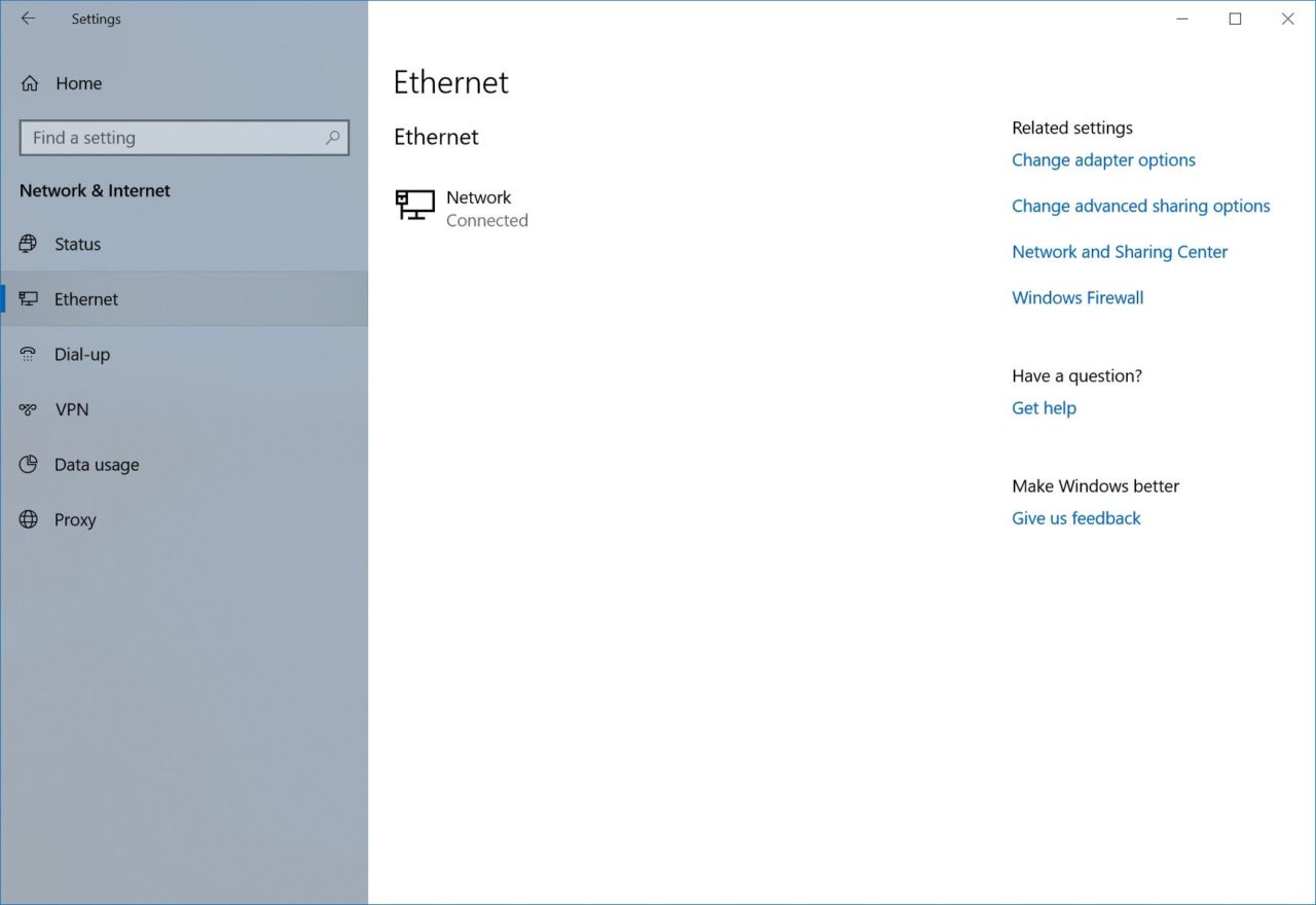 réseau public ethernet windows 10