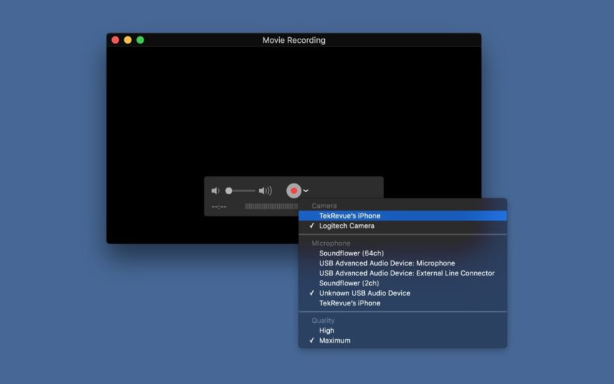 enregistrer iphone quicktime mac