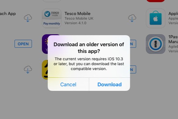Bien qu'il soit caché, Apple vous permet de télécharger les anciennes versions de l'application.