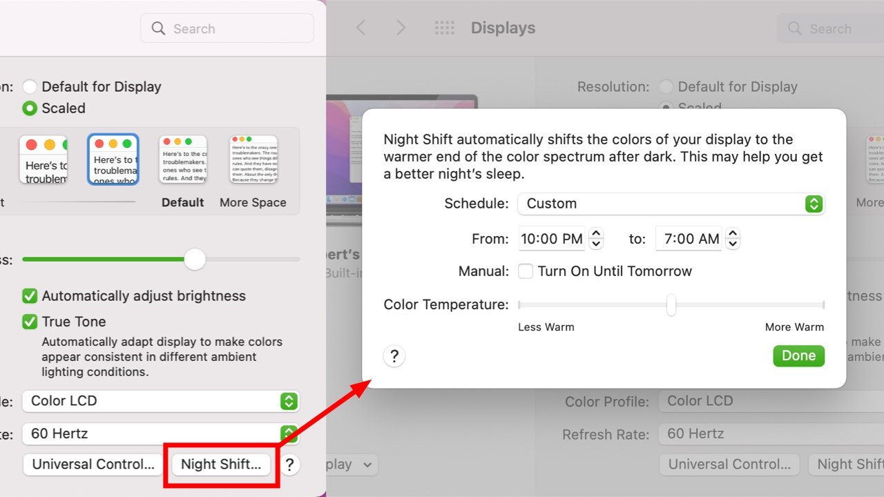 Le réglage du curseur de température de couleur affichera brièvement la température choisie si vous ajustez ces paramètres en dehors de la programmation choisie.