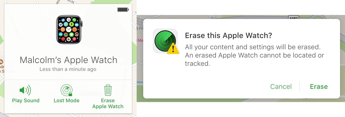 Vous pouvez utiliser iCloud.com dans un navigateur pour définir le mode Perdu ou pour effacer à distance une Apple Watch si l'application Localiser n'est pas disponible. 