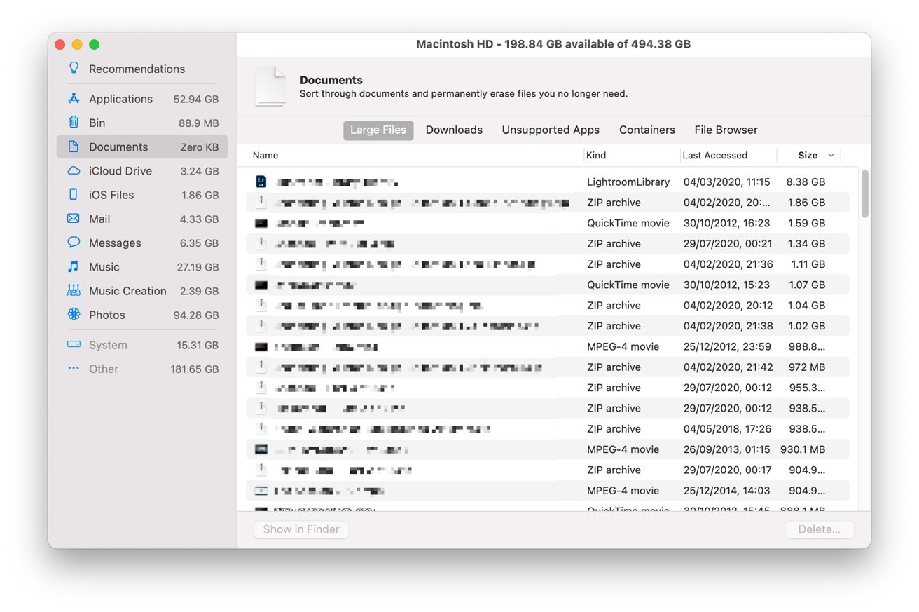 Vous pouvez vous surprendre avec la taille de certains fichiers dans votre dossier Documents. 