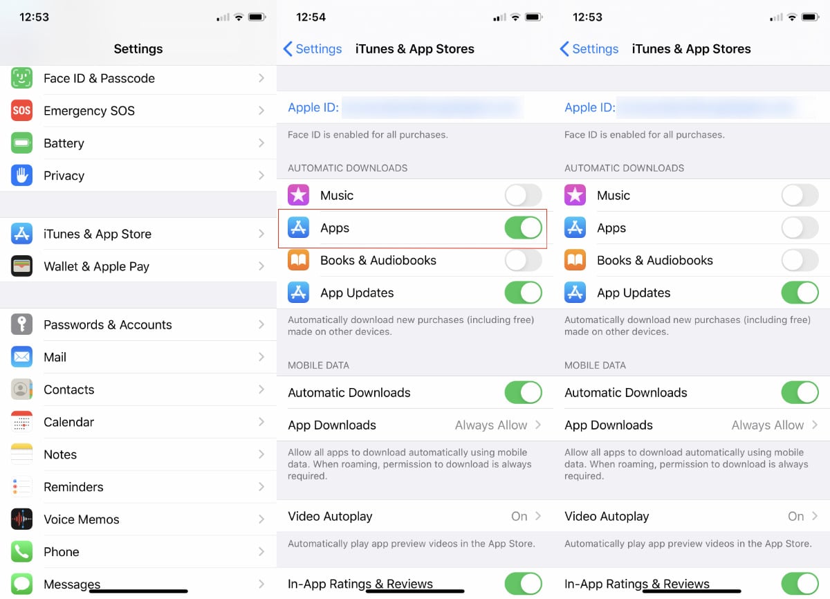 La désactivation des téléchargements automatiques empêche toutes les applications iPhone avec les versions Watch d'installer celles-ci par défaut.