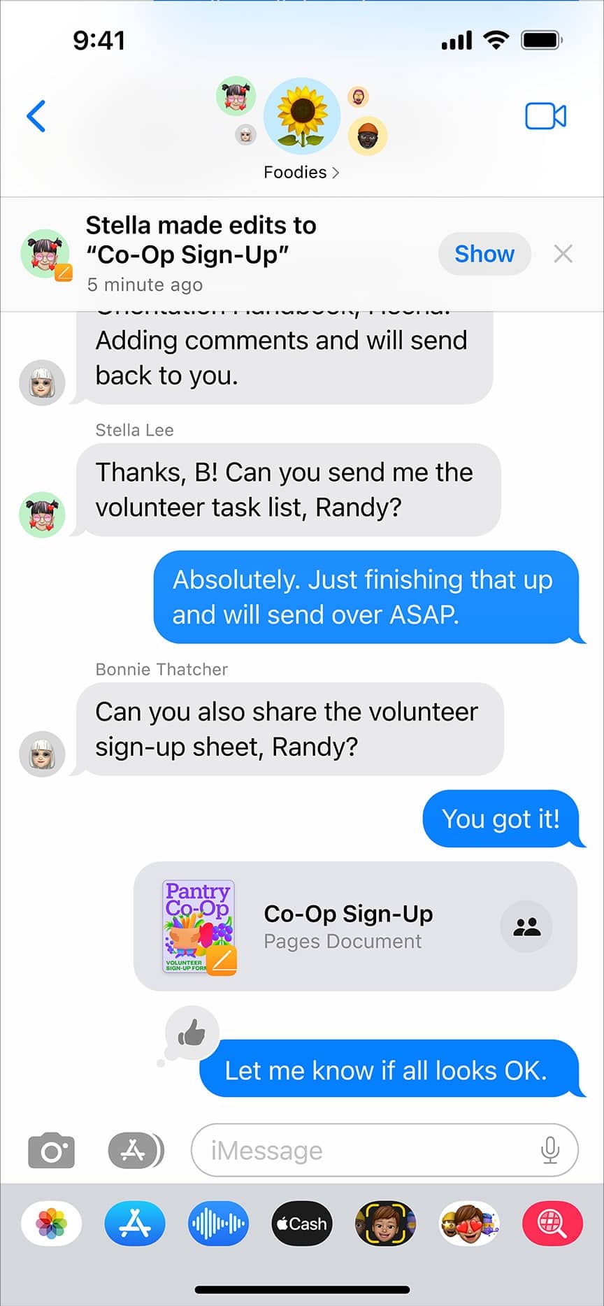 Mises à jour de collaboration et invitations dans les messages sur iPhone