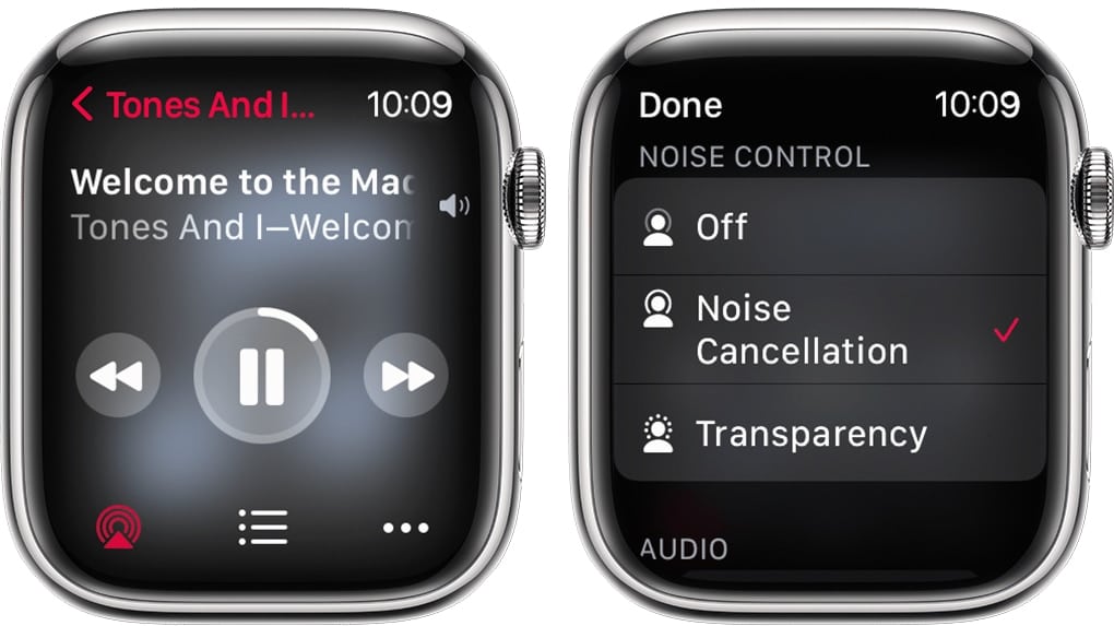Paramètres du mode Transparence d'Apple Watch