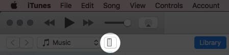 Cliquez sur l'icône iPhone dans iTunes sur Mac
