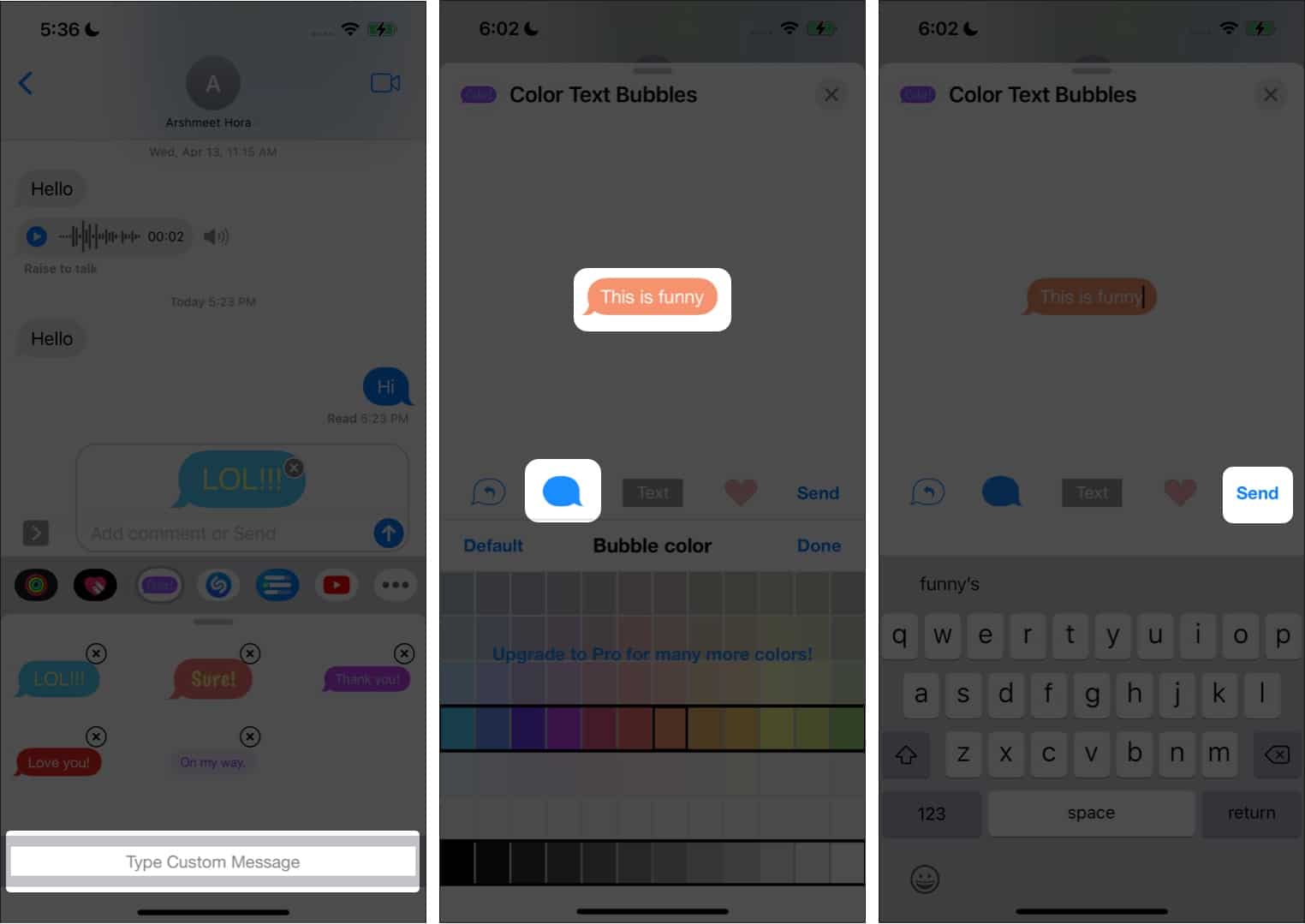 Comment changer la couleur des bulles iMessage sur iPhone 2
