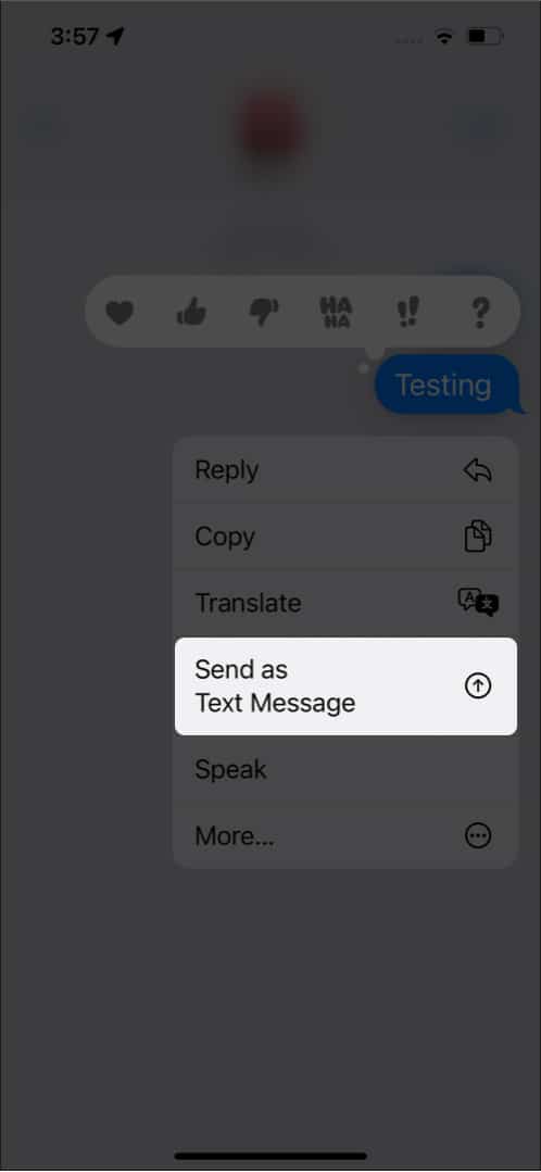 Envoyer du texte sous forme de SMS au lieu d'iMessage à partir de l'application iOS Messages