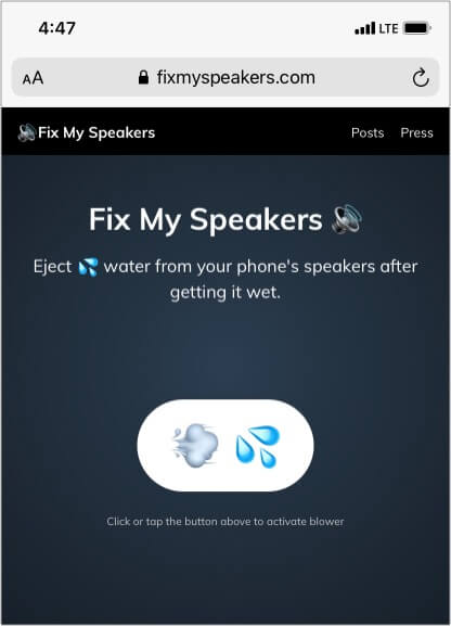 Utilisez Fix My Speakers pour éjecter l'eau du gril des haut-parleurs de l'iPhone