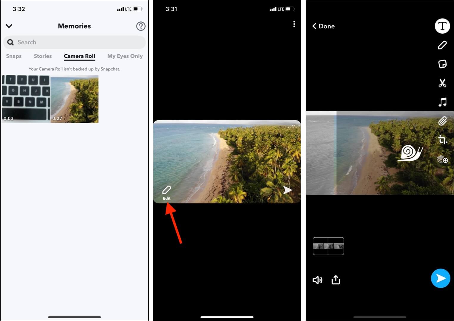 Ajouter un effet vidéo au ralenti à l'aide de l'application Snapchat