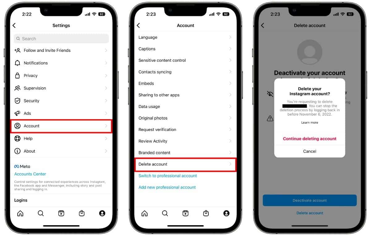 L'option trouvée dans les paramètres de l'application