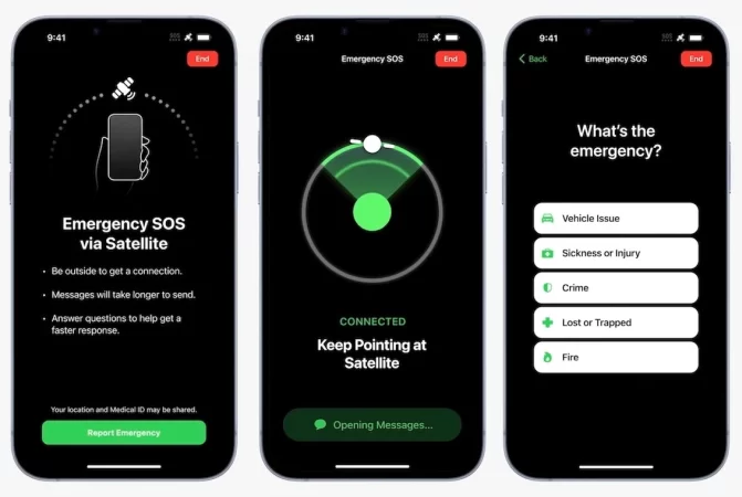 Utiliser le SOS d'urgence par satellite sur iPhone